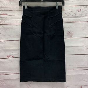 Helmut Lang Black Stretch Pencil A Line Midi Skirt Size X-Small Workwear